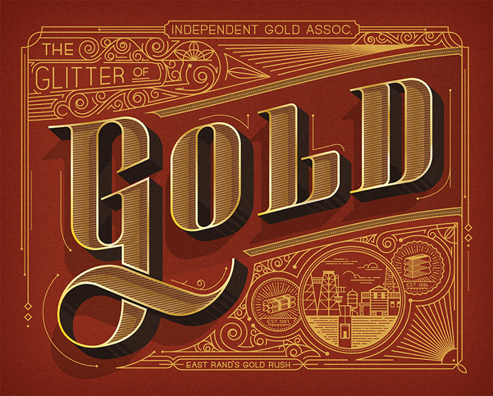 Gold Lettering Typography