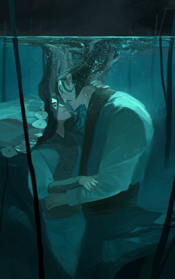 Held In Water #illustration #couple #underwater