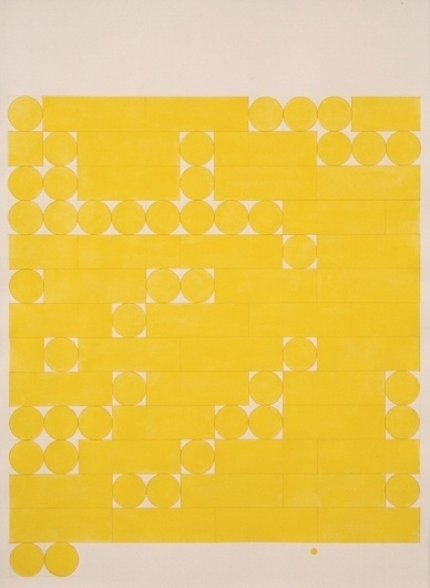 Tauba Auerbach, Morse Alphabet, No Spaces, Yellow, 2005 #bars #yellow #chart #circles