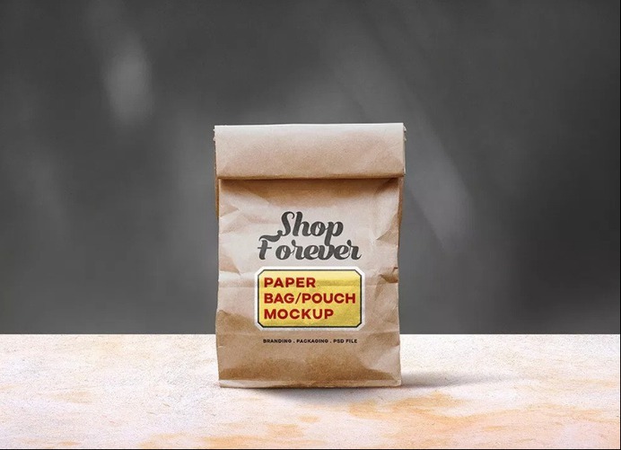 Paper Pouch Mockup PSD Free