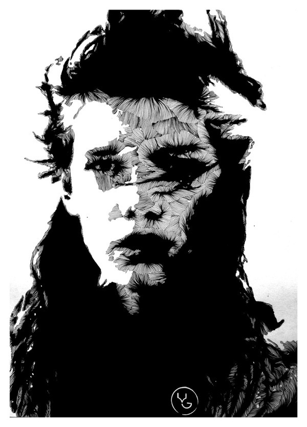 line::portrait on the Behance Network #white #level #next #black #illustration #and