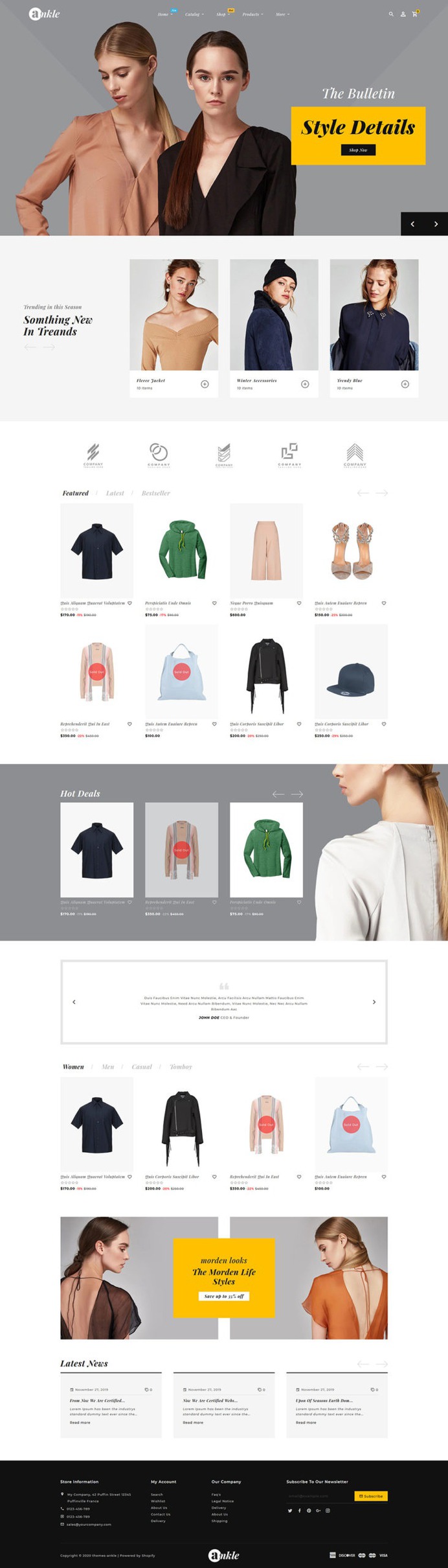 #ankle - #Fashion #Boutique - #Shopify Multi purpose Responsive #Theme | #TemplateTrip #eCommerce #Website #Design