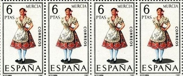 Sello de 6 pesetas de Huertana.jpg (650×271) #murcia