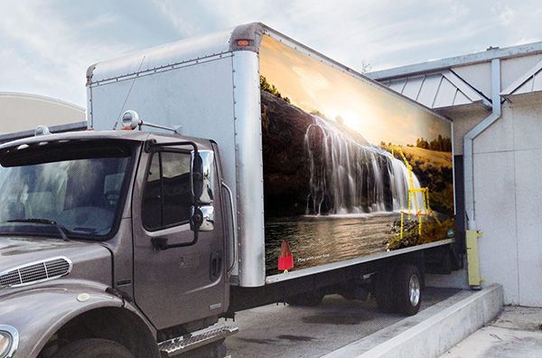 Realistic Box Truck Mockup