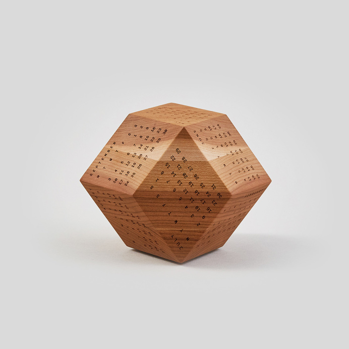 DodeCal is a wooden polyhedra calendar, designed with mathematical precision, hand-finished in high quality American Cherry. Product Design