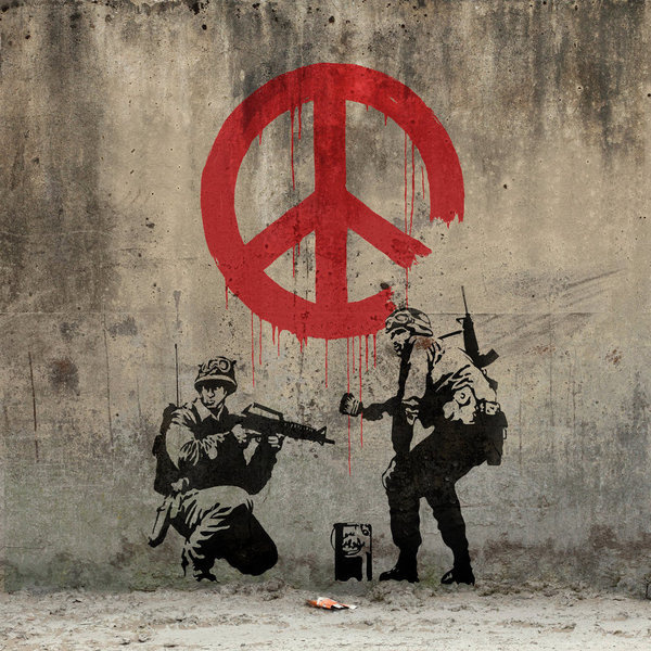 Google Image Result for http://3.bp.blogspot.com/ bya8sziOL40/To0mcA8y4TI/AAAAAAAAAqg/3LynanyW63c/s1600/banksy___peace_by_ng_aniki d32d1so%2 #graffiti #peace