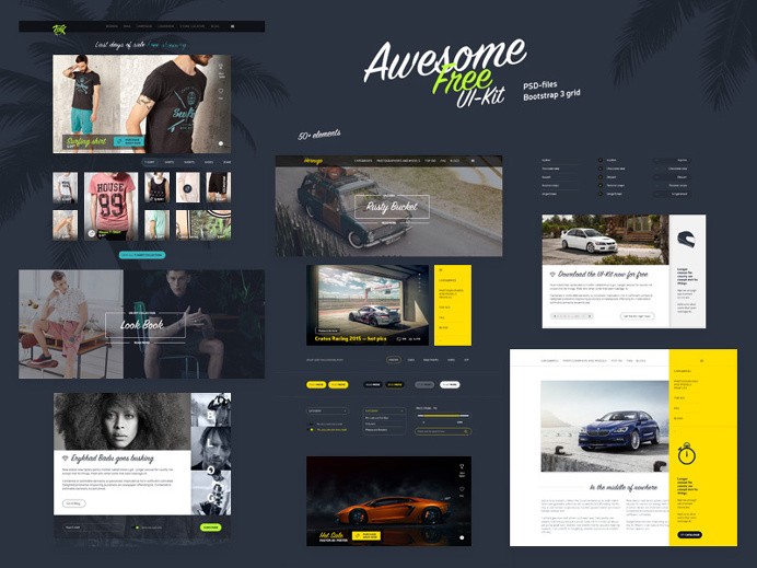 Awesome UI Kit #ui #psd #freebie #bootstrap