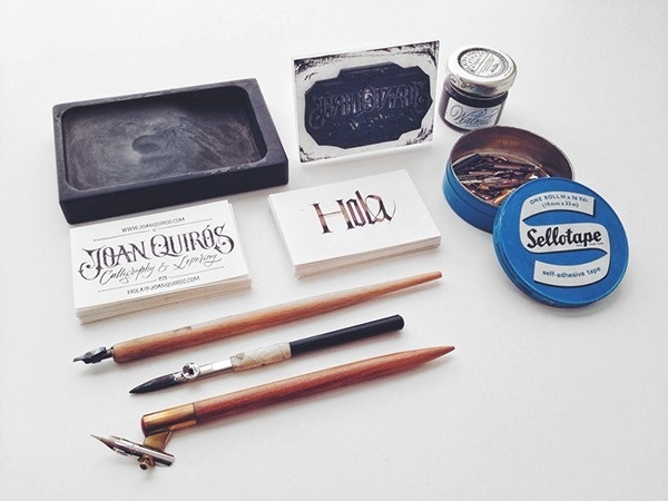Business Cards by Joan Quirós #calligraphy #stamp #business #stationery #cards
