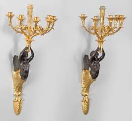 Pair of large wall candelabra in the Empire style