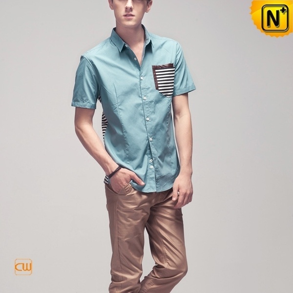 Mens Short Sleeve Button Down Shirt CW100328 #sleeve #short #shirt