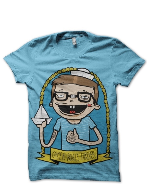 Paper Boats are Forever on the Behance Network #teeth #kid #tattoed #shirt #boat #marine #paper #cool