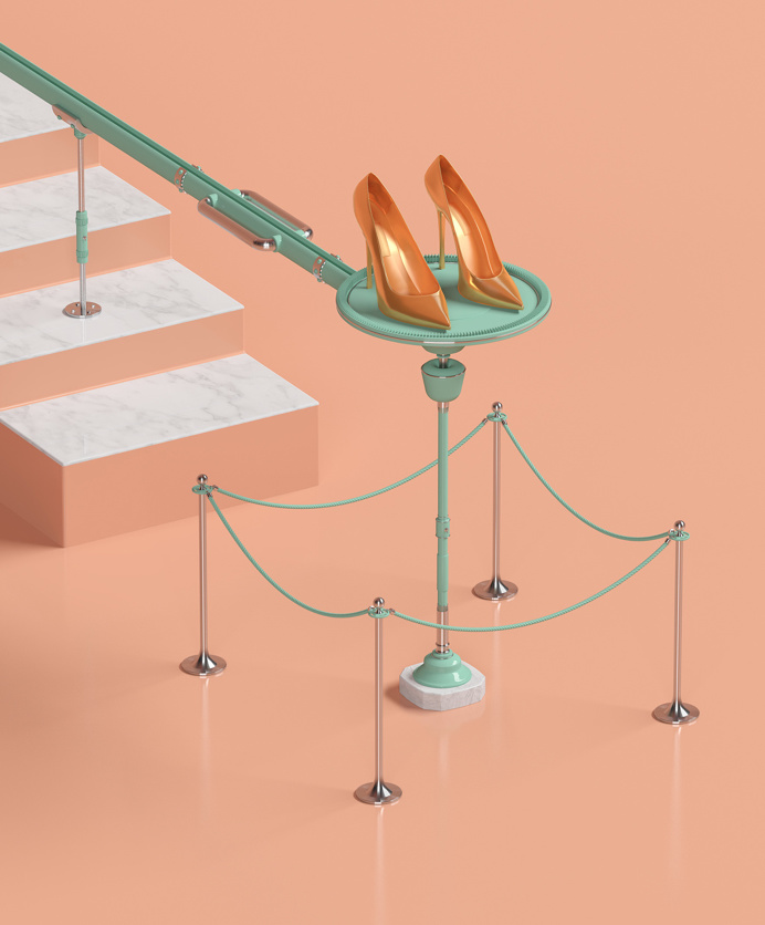 MORE Magazine: Marie Kondo #magazine #shoes #pastel #pink #gold #fashion
