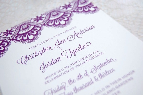 purple invitation #invitation #elegant #purple #lace #wedding