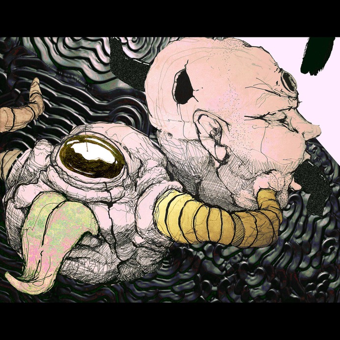mixed media: digital, ink, cold press, collage