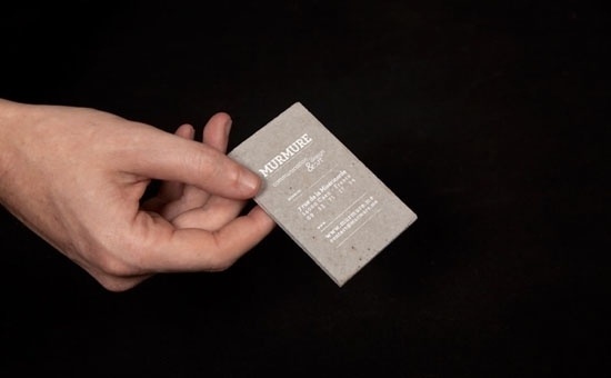 Concrete business cards | Murmure | feel desain #inspiration #businesscard #concrete #business #card