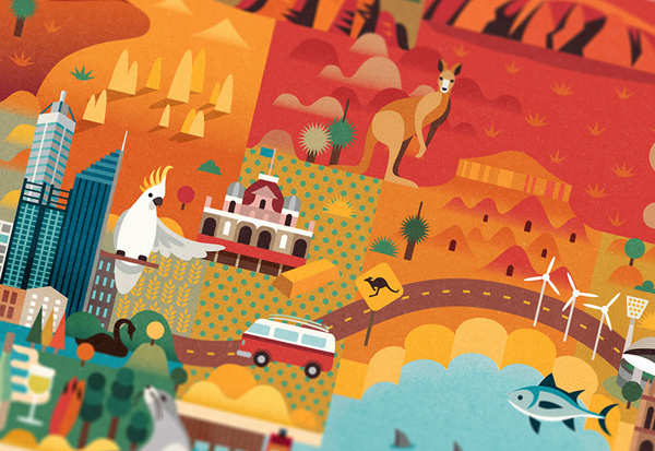 Discover Australia, Jimmy Gleeson, 2013 #australia #illustration