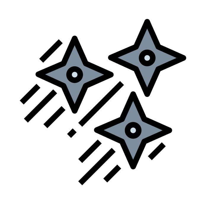 See more icon inspiration related to makibishi, cultures, ninjas, assasin, blade, shuriken, blades, weapons, weapon and security on Flaticon.