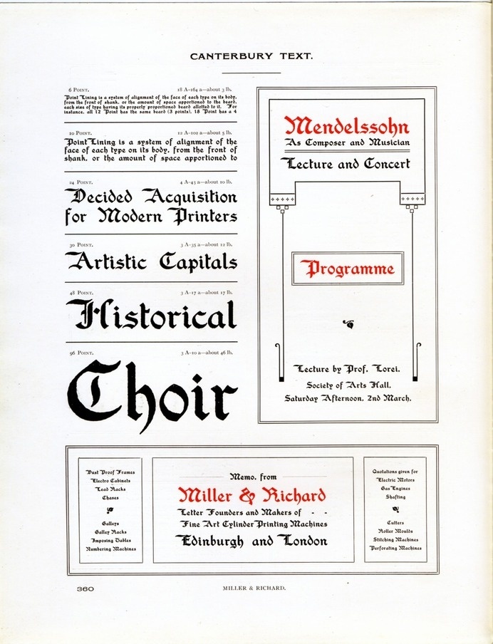 Canterbury Text type specimen #type #specimen