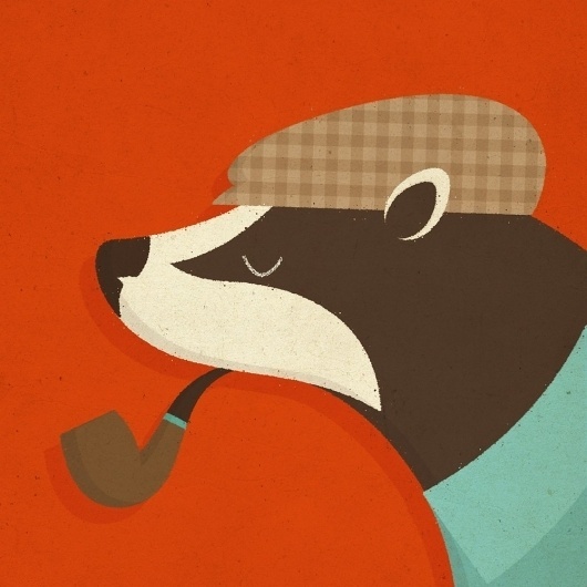 il_fullxfull.206546752.jpg 1000×1000 pixels #fox #plaid #design #illustration #pipe