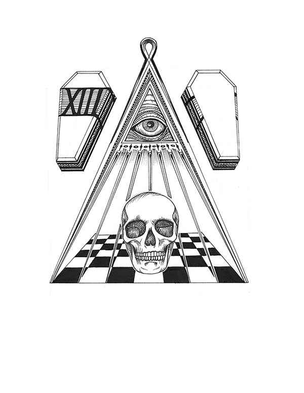 Spacecraft Clothing Varsity Crime Wave #symbolism #coffins #graphic #illustration #symbol #skull #evil #death #coffin