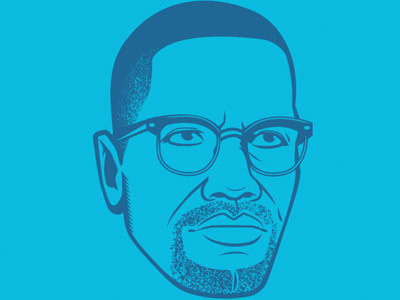 Malcolm X #malcolm x #illustration #monotone #blue