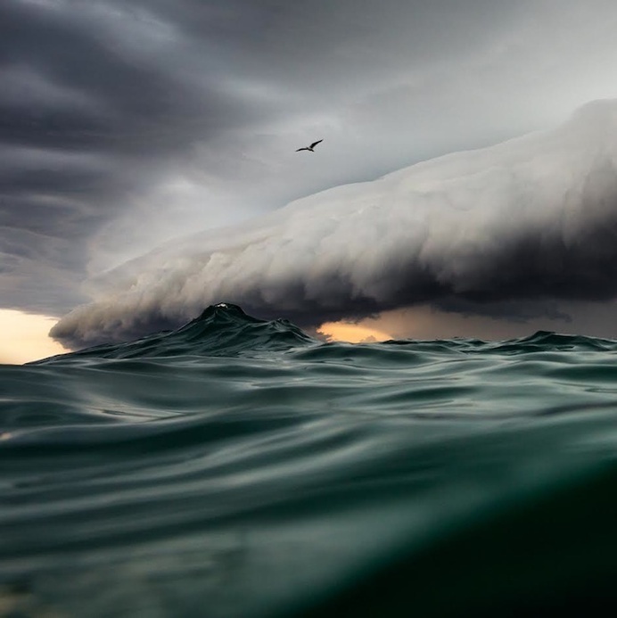 Photographer Swims Out to Sea to Capture Spectacular Storm Shot - My Modern Metropolis #ocean #clouds #water #weather #photography #storm #sea #awesome