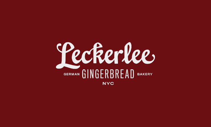 Leckerlee Gingerbread cookie branding and logo - script calligraphy typography - Logos | Strohl Inc | A San Francisco Brand
