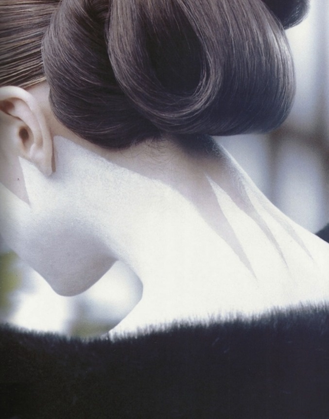 makeup detail 'geisha inspired', backstage at yohji yamamoto f/w 1996 #yohji