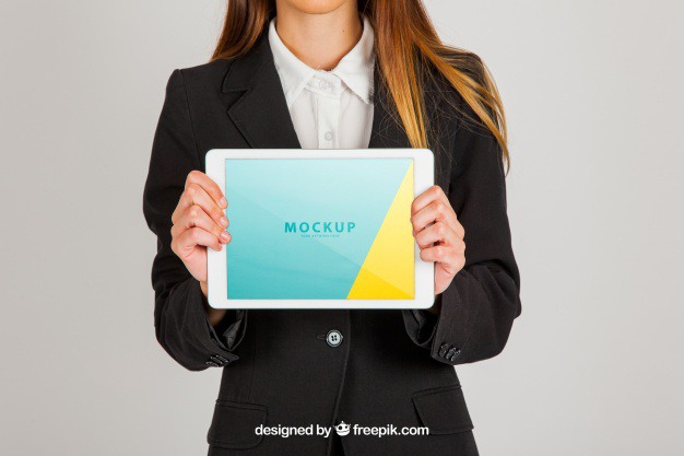 Mockup concept of business woman holding tablet Free Psd. See more inspiration related to Mockup, Business, Technology, Template, Woman, Girl, Presentation, Mock up, Tablet, Modern, App, Display, Business woman, Screen, Female, Young, Device, Up, Concept, Businesswoman, Holding, Showcase, Horizontal, Stylish, Showroom, Mock, Presenting and Showing on Freepik.