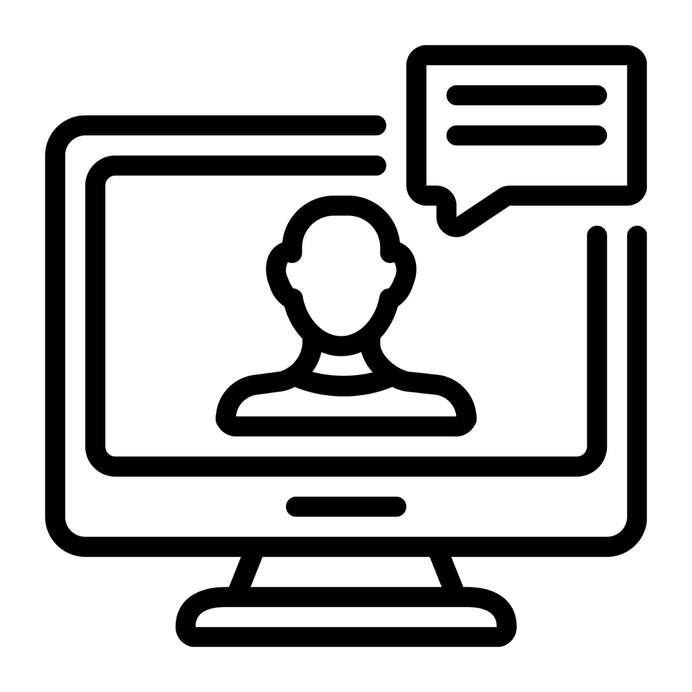 See more icon inspiration related to laptop, video, chat, business and finance, video conference, teleconference, videoconference, web cam, chat bubble, telemarketer, assistance, conference, communications, meeting, operator, business, screen and computer on Flaticon.