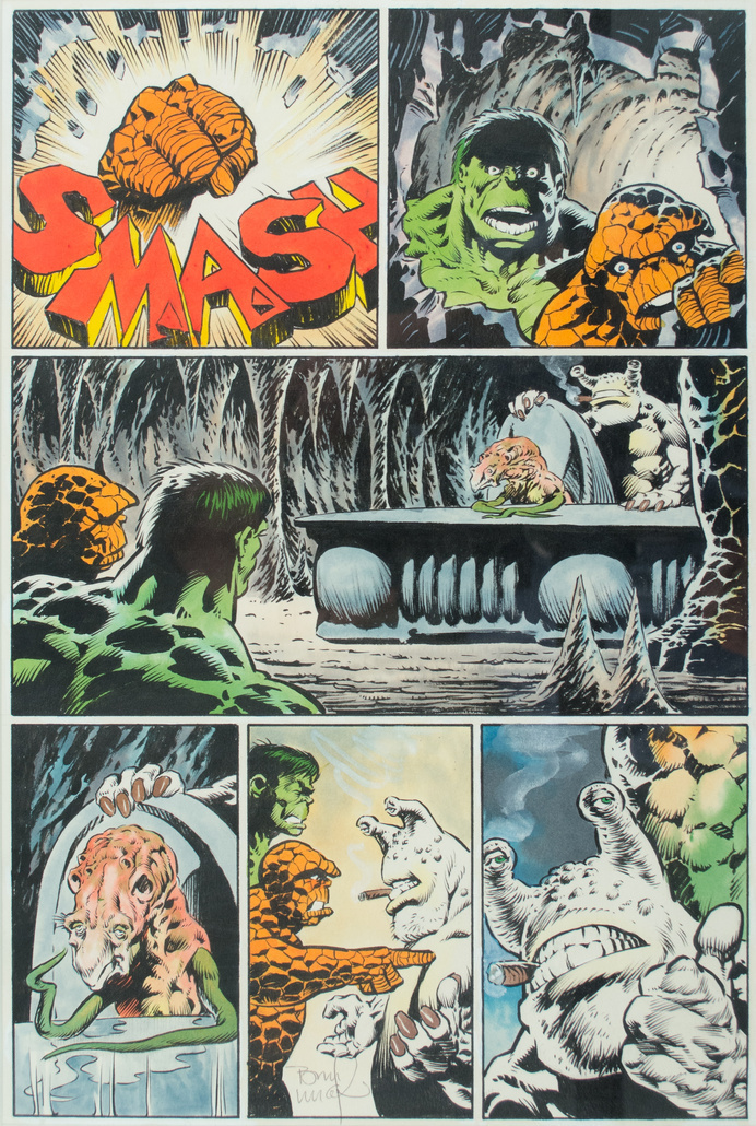 Paddle8: The Hulk and The Ting - Bernie Wrightson #hulk #ink #incredible #panel #the #comic #vintage #pen #marvel #paper