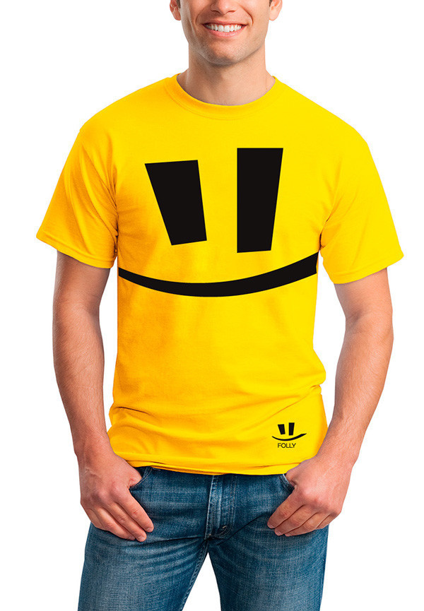 Folly Animation brand on Behance #design #yellow #male #smile #t-shirt #logo