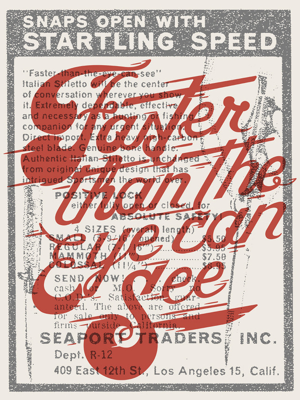 Faster Than The Eye Can See #script #drawn #custom #type #hand #typography