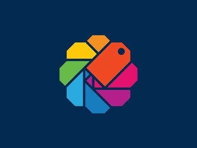 Dribbble - Mine by Richard Perez #shopping #branding #icon #identity #logo #rainbow