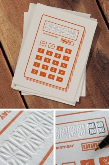 fyeahletterpress #print #orange #letterpress #calculator #pen #type #paper