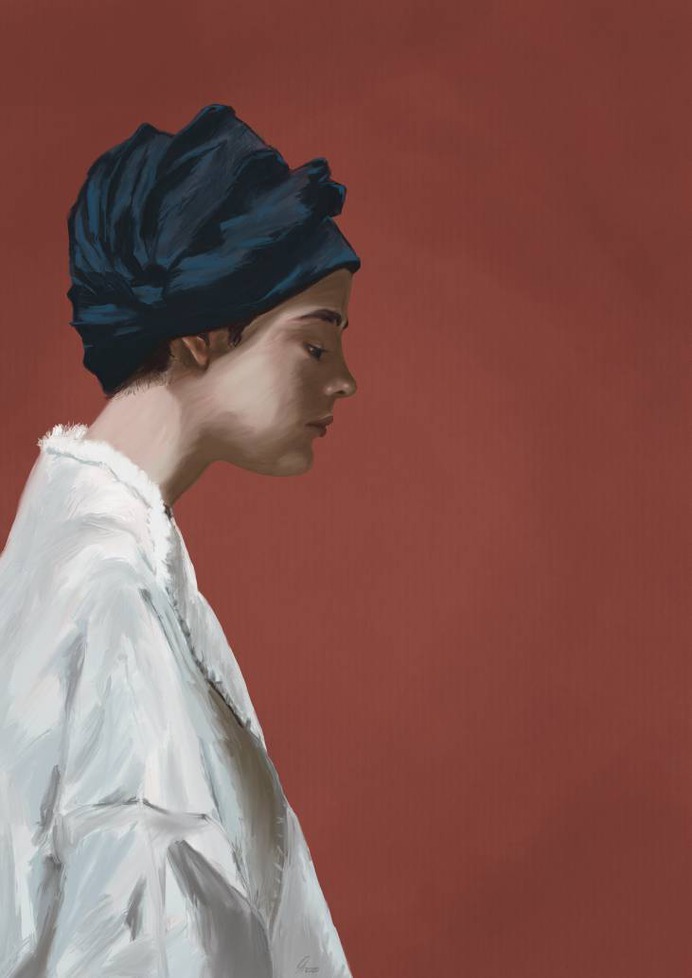 Woman with a blue Turban by A-L-X-N-D-R