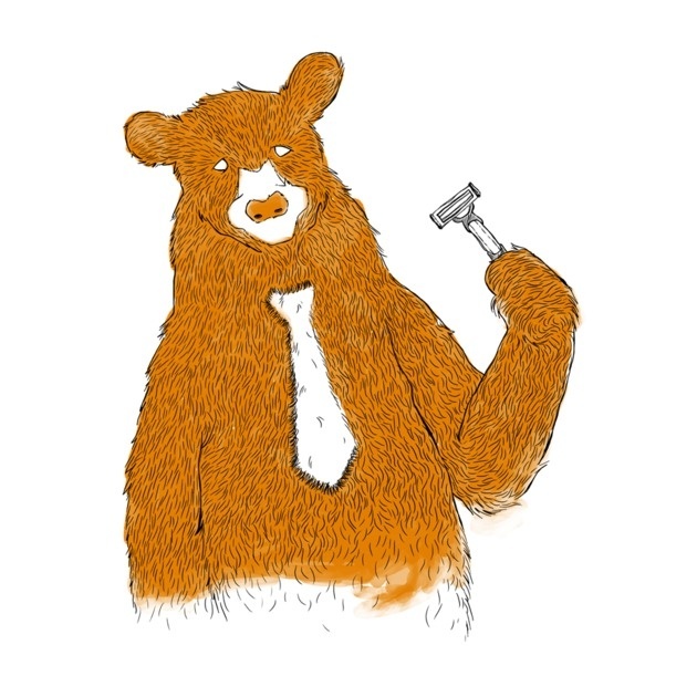 Monday by Tobe_Fonseca #humour #fur #shave #hair #illustration #hairy #art #morning #bear #razor #animal