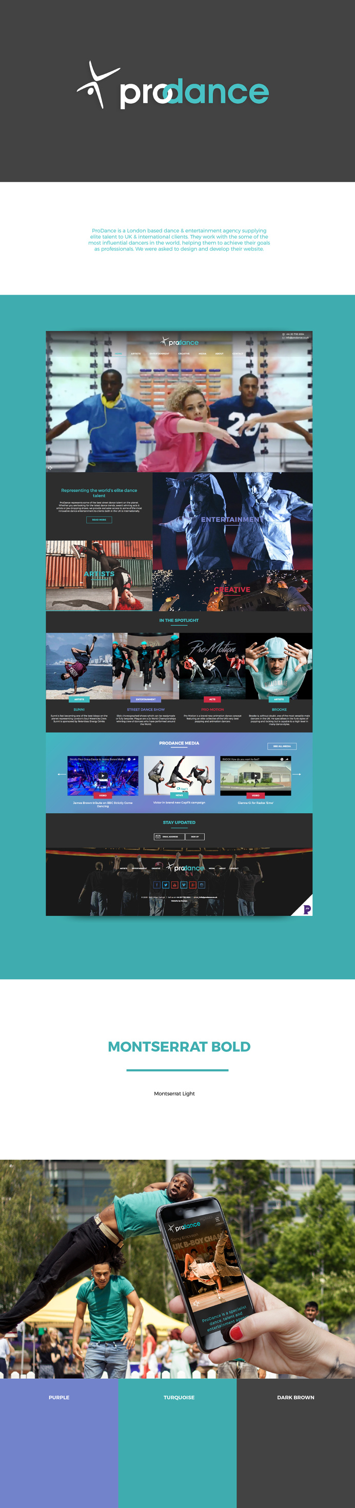 ProDance website design, by Redspa http://redspa.uk