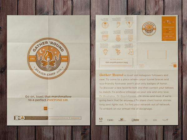 DesignCamp_03_poster_01.jpg (960×717) #wood #print #orange #branding