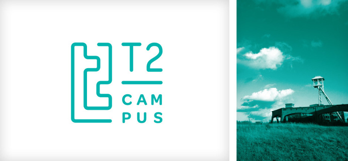 Logo design for T2-campus in Genk, Belgium. T2 stands for Talent & Technology. #logo #design #graphic