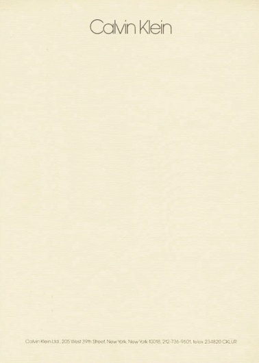 Letterheady #calvin #letterhead #klein #stationery