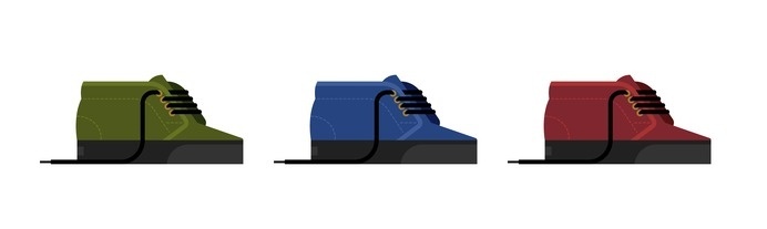 Skate Shoes of the 90s Print by Nathan Manire #flat #shoes #classics #collection #print #design #color #icons #skateboarding #retro #theme #nostalgia #illustration #90s #simple #series #streetwear #vintage #fashion #pixels