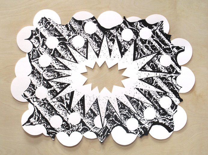 Pop Fizz, by Dan Bina #ink #ny #bina #drawing #dan #wood #art #paper #brooklyn #cutout