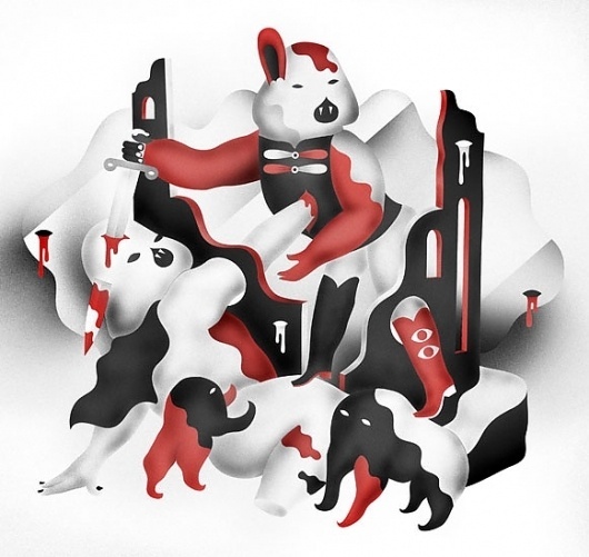 villesavimaa.com #blood #savimaa #ville #white #red #black #illustration #fight #knife #characters