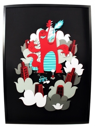 TOUGUI - Illustrations, PaperToys and Stuff! #vector #godzilla #illustration #paper #toy