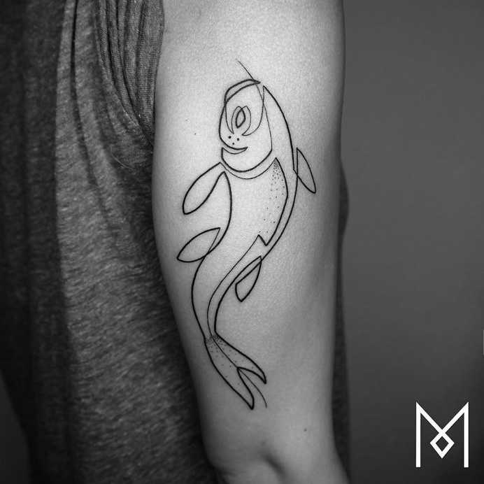 Minimalistic One Line Tattoos By Mo Gangi