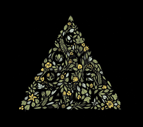 Post Canvas #foliage #leaf #floral #geometric #shirt #flower #illustration #triangle #leaves #brush #music #type #band #typography