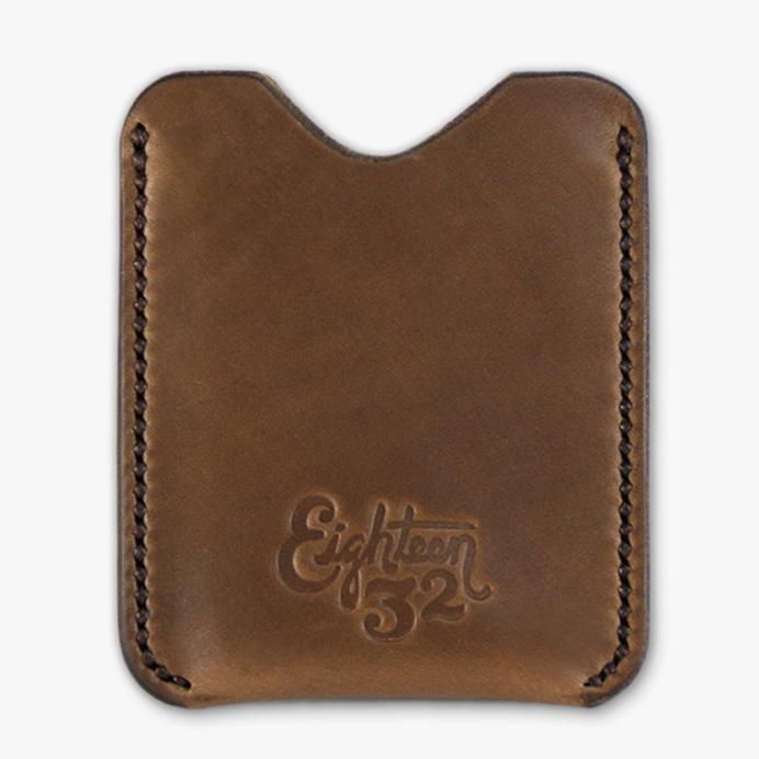 Simple Cardholder - Austin Pecan Leather — Eighteen32 #wallet #eighteen32 #cardholder #handmade #leather #horween #chromexcel #money #stitched