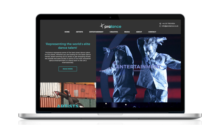 ProDance website design, by Redspa http://redspa.uk