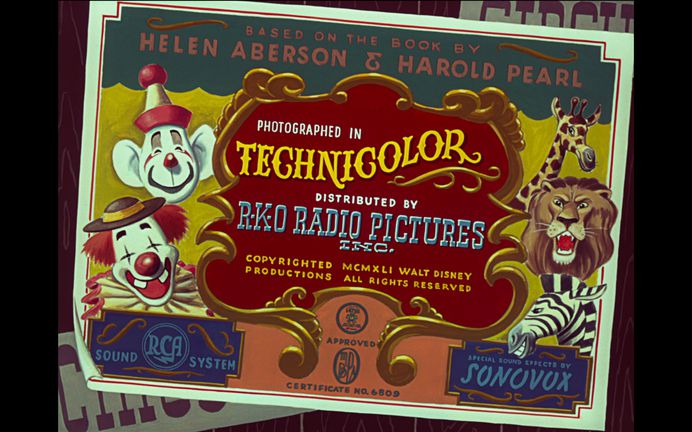 clown circus 50s vintage title end credit card dumbo disney